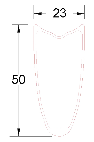 Full Carbon rims, profile 50mm